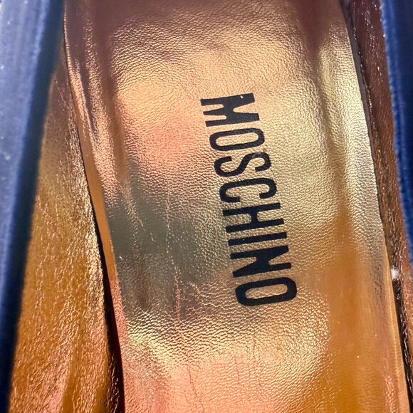 Vintage 1990s, MOSCHINO black leather pumps, 37 EU, black suede - Picture 4 of 10